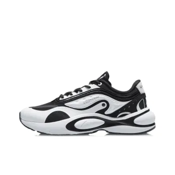 LiNing V8 Cushioning Support Low Top Running Shoes Women's Black White