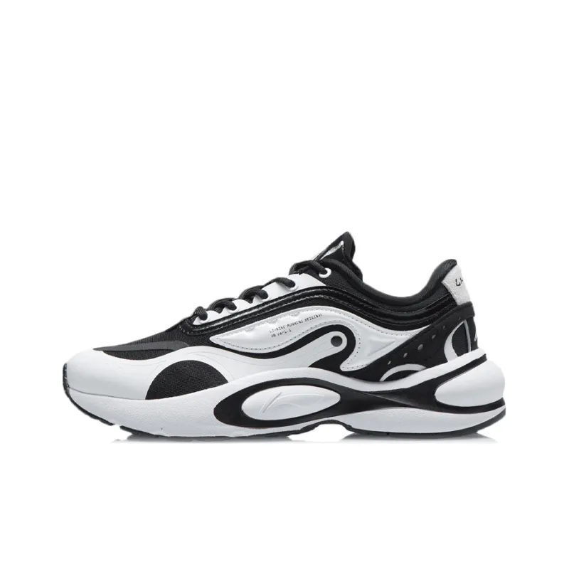 LiNing V8 Cushioning Support Low Top Running Shoes Women's Black White-0
