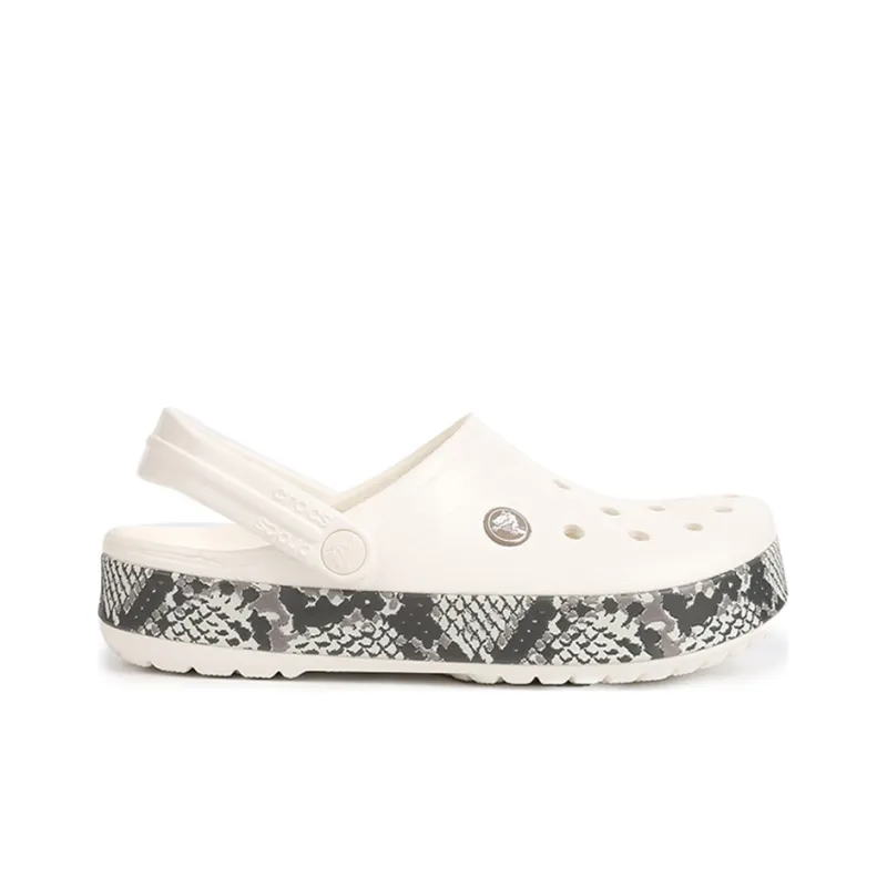 Crocs Crocband Snake Print Clogs 'White Black'-1
