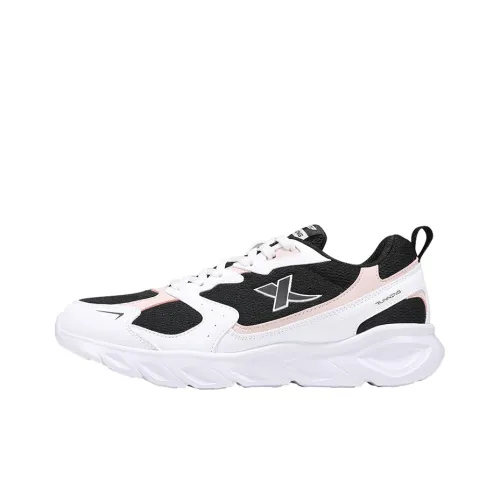 XTEP Running Shoes Women's Black White Pink Comfortable Mesh