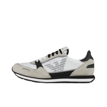 EMPORIO ARMANI Shock Absorbers With Slip Resistant And Abrasion Resistant Properties Low Top Casual Shoes Men's Ecru