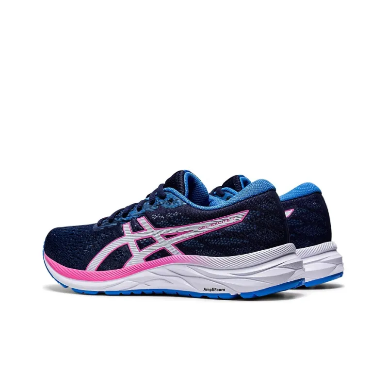 Asics Gel-Excite Anti-Slip Wear-Resistant Low-Top Running Shoes Women's Deep Blue Pink-3