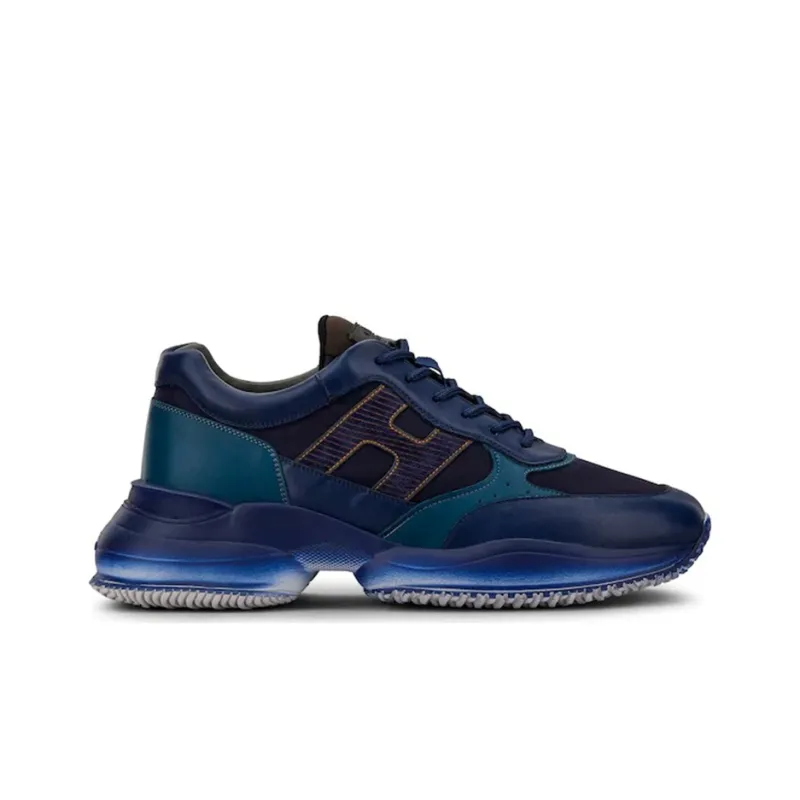 HOGAN Interaction Collection Low Top Athletic Shoes Men's Blue-1