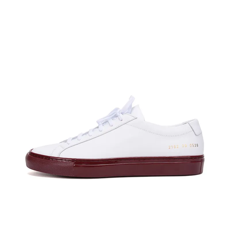 COMMON PROJECTS Skateboard Shoes Men Low Top White/Burgundy-0