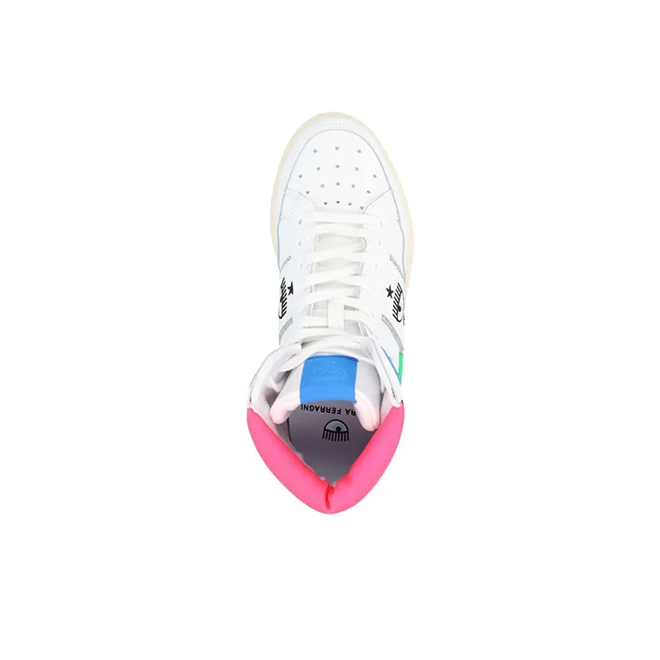 CHIARA FERRAGNI CF1 High Skateboard Shoes Women's White Red-3