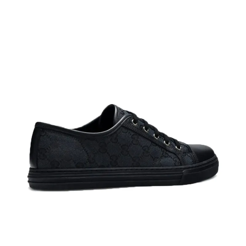 GUCCI GG Canvas Low Sneakers Grey Black-2