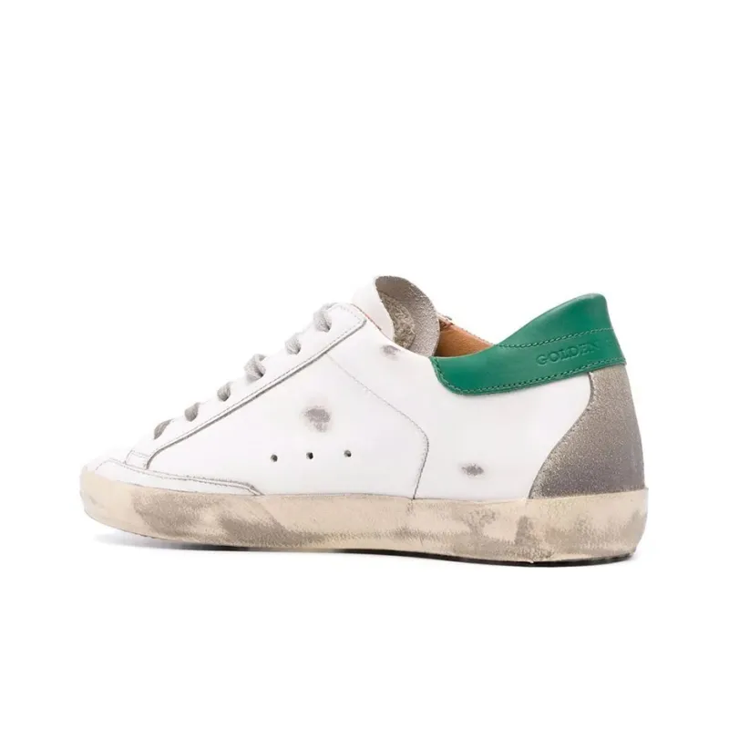 Golden Goose Super-Star White Green Grey Suede Patch-4