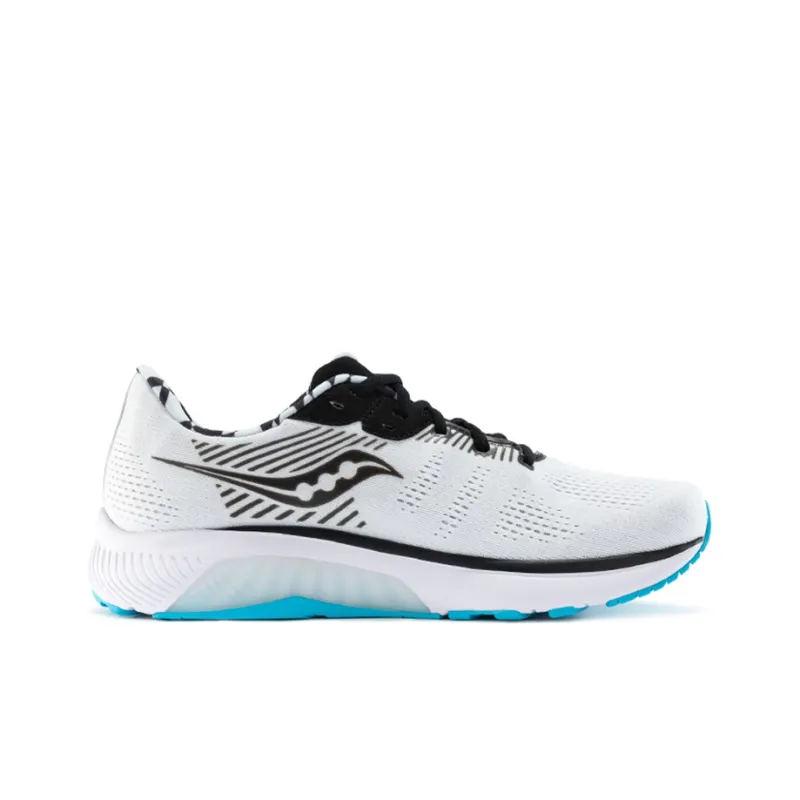 Saucony Guide 13 Cushioned Slip Resistant Abrasion Resistant Low Top Running Shoes Men's White Black Wide Women's-1