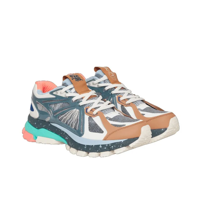 LiNing Running Shoes Men Low Top Blue/Silver/White/Apricot-2