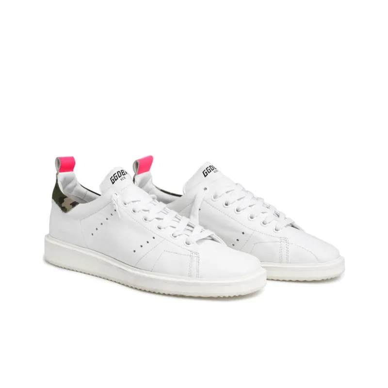Golden Goose GGDB Starter Stylish Skateboarding Shoes Men's White Red-2