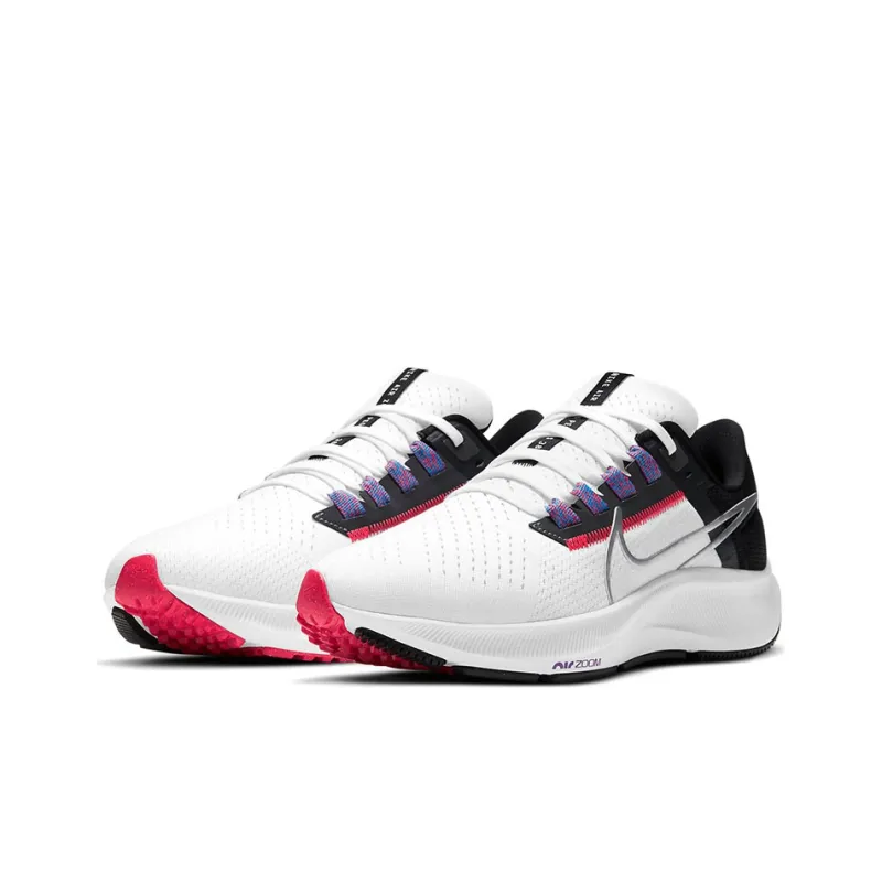 Nike Air Zoom Pegasus 38 White Black Flash Crimson Women's-2