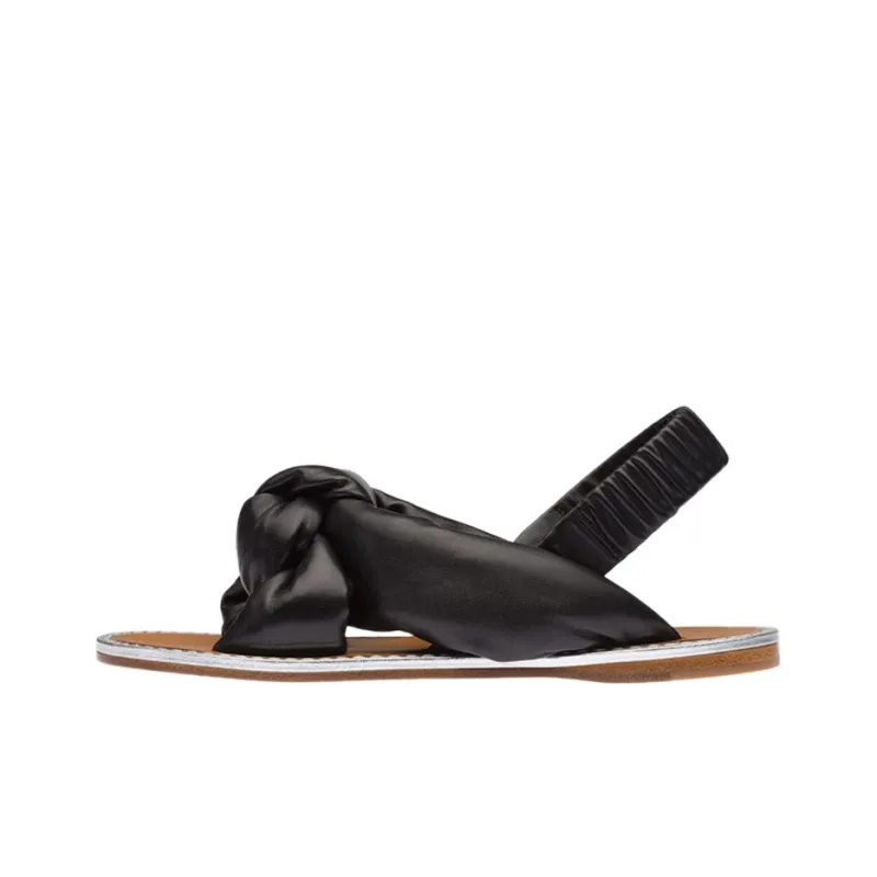 MIU MIU Nappa One Strap Sandals Women's Black-0