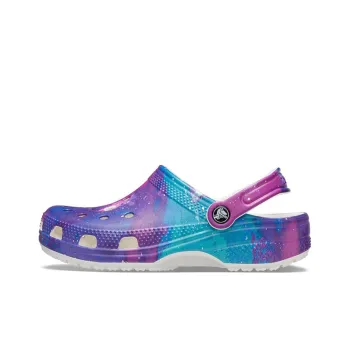 Crocs Classic Pattern White Purple Sandals 'White Purple'