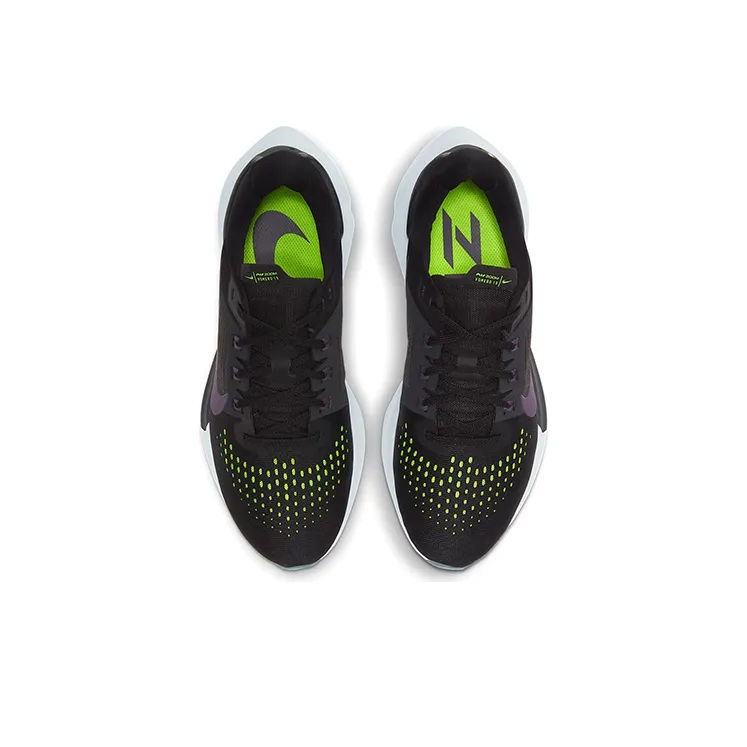 Nike Air Zoom Vomero 15 Cushioned Slip Resistant Abrasion Resistant Low Top Running Shoes Women's Black Green Purple-3