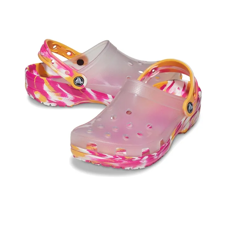 Crocs Classic Translucent Marbled Clogs 'Transparent Pink'-3