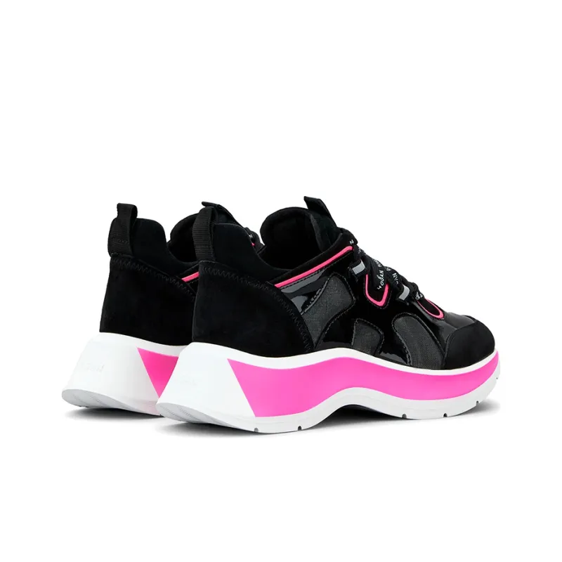 HOGAN H585 Cushioning Anti Slip And Wear Resistant Coverage Low Top Casual Shoes Women's Black-4