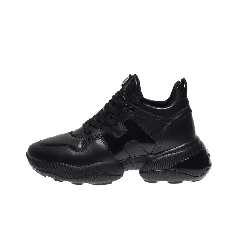 HOGAN Interaction Cushioned Slip Resistant Lightweight High Top Running Shoes Women's Black-0