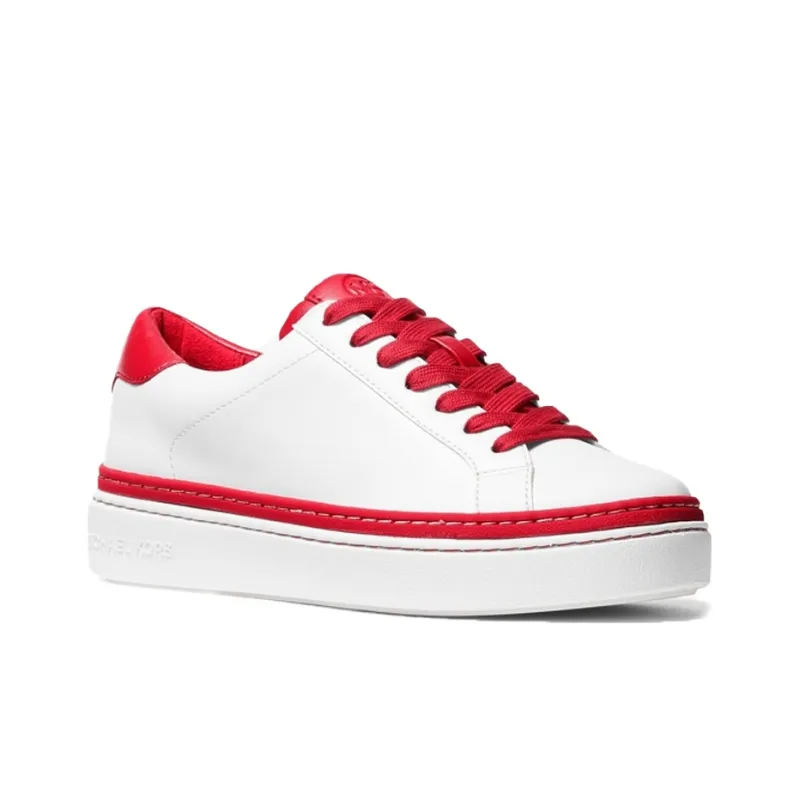 MICHAEL KORS Low Top Stylish Skateboarding Shoes Women's White Red-2