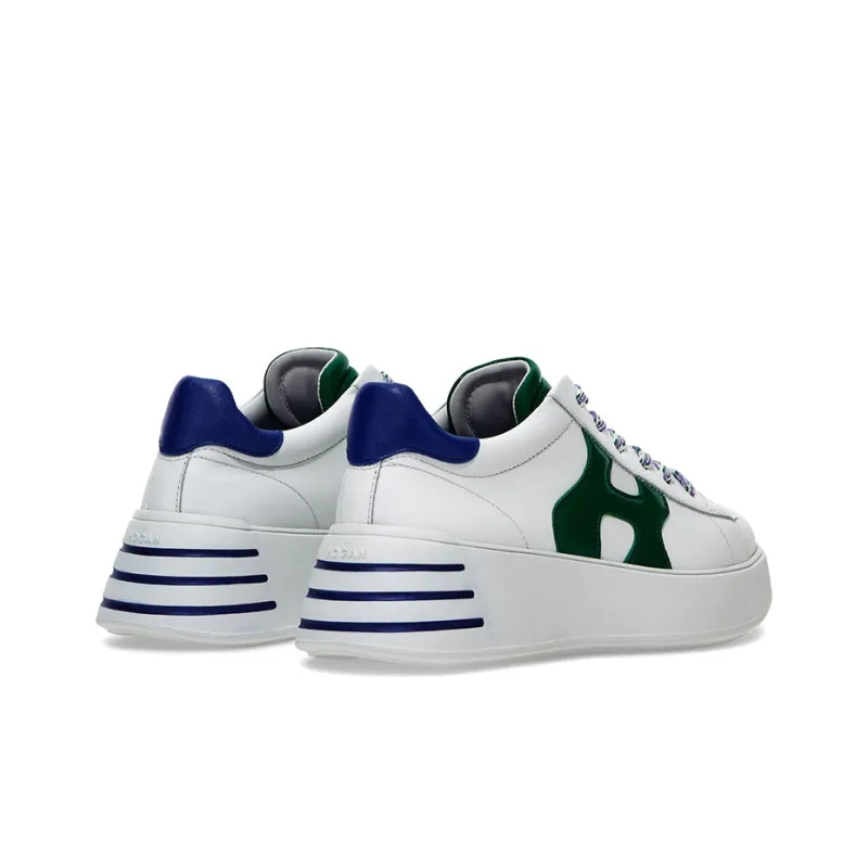 HOGAN Rebel Cushioning Anti-Slip And Wear-Resistant Low-Top Sports Casual Shoes Women's White Green-3