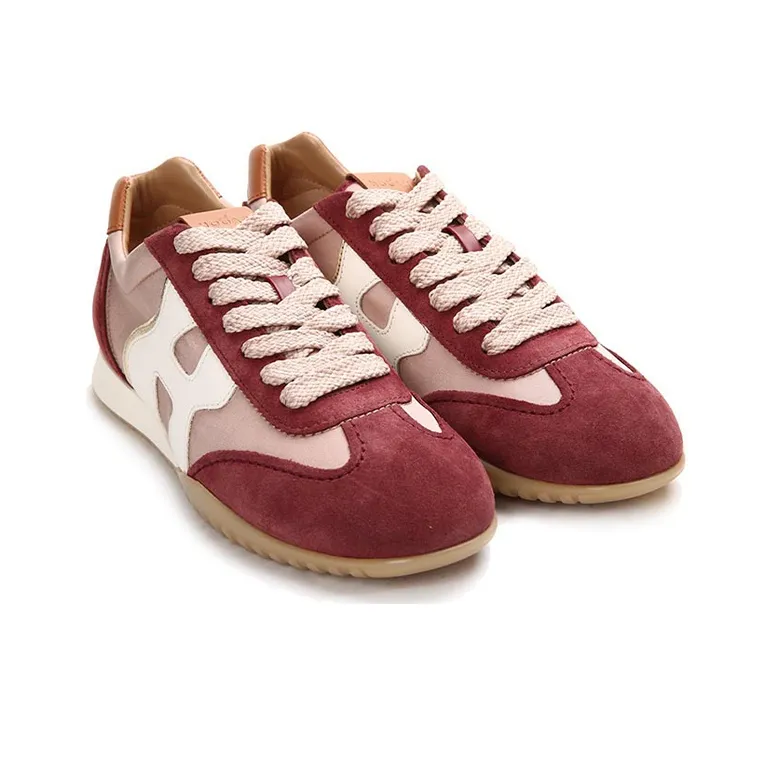 HOGAN Olympia Z Abrasion Resistant Low Top Casual Shoes Women's Red Pink White-1