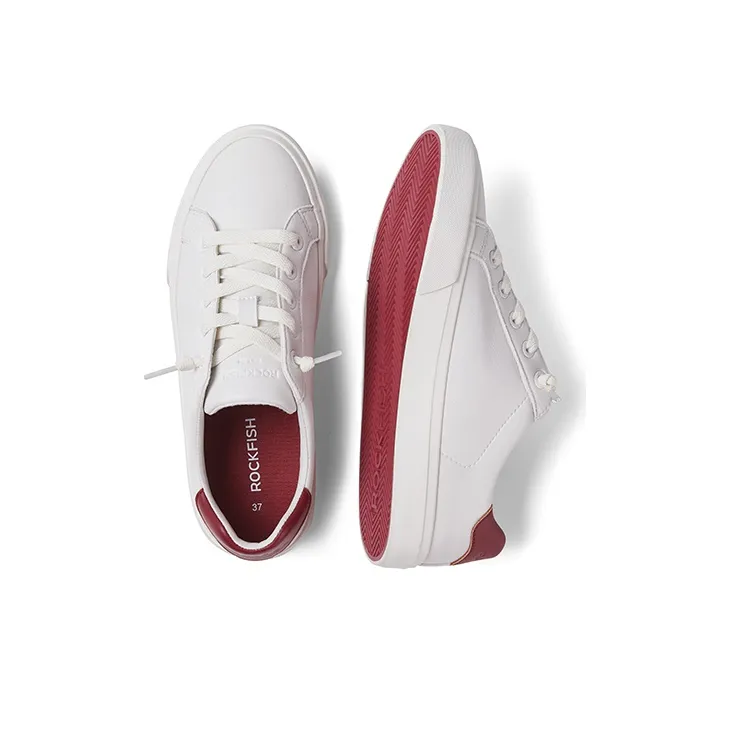 Rockfish White Sneaker Collection Stylish Skateboarding Shoes Women's Red Tail White-2