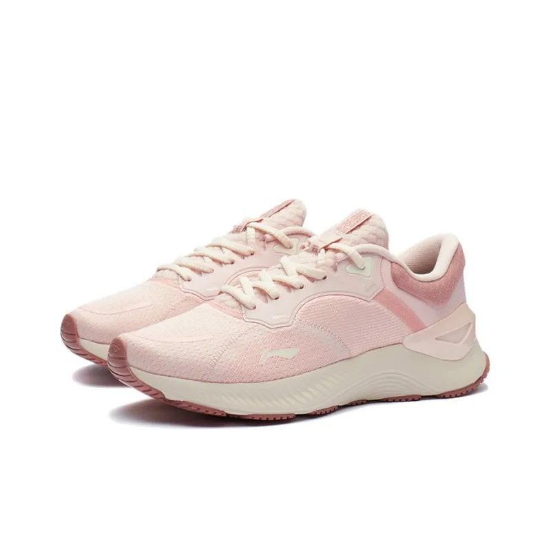 LiNing YueYing Element Durable Breathable Low Top Running Shoes Women's Peach Orange Pink-2