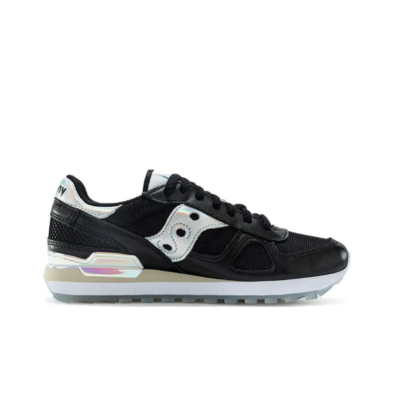Saucony Cushioning Anti Slip Wear Resistant Breathability Low Top Running Shoes Women's Black Silver-1
