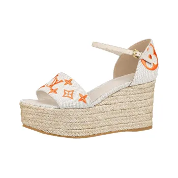 LOUIS VUITTON Starboard One Strap Sandals Women's Orange