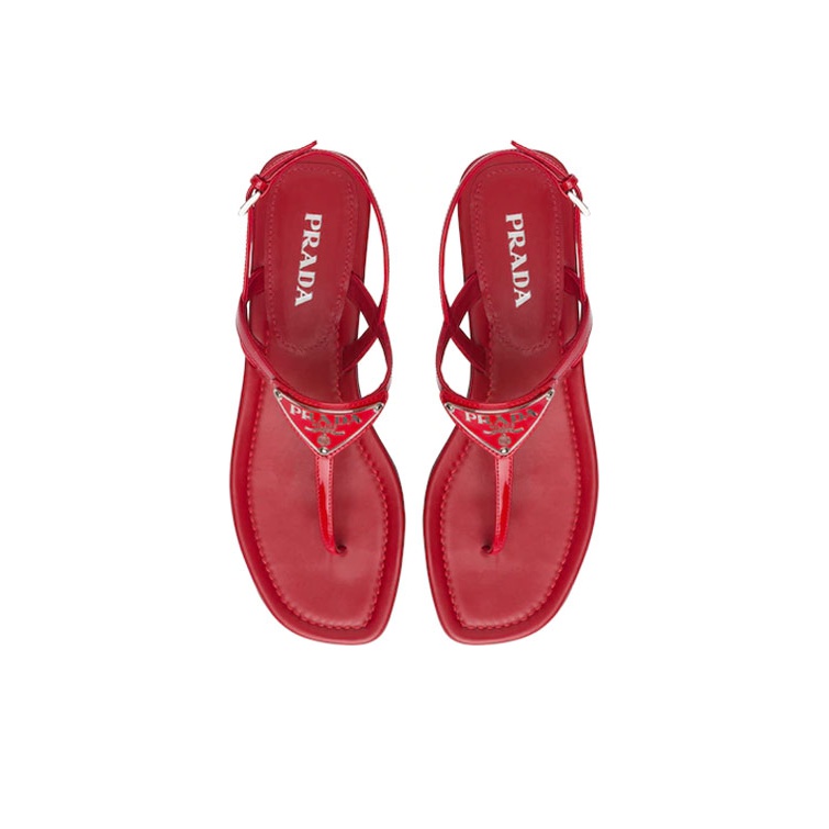 PRADA リボン付きレッドサンダル PRADA リボン付きレッドサンダル