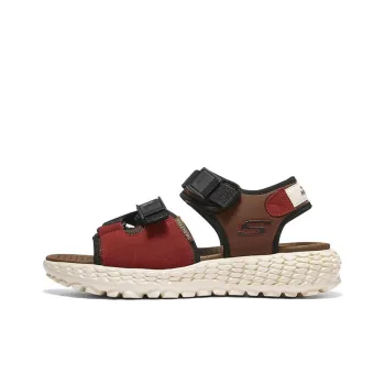 Skechers Monster Velcro Functional Outdoor Open Toe Flat Heel Sports Brown Sandals
