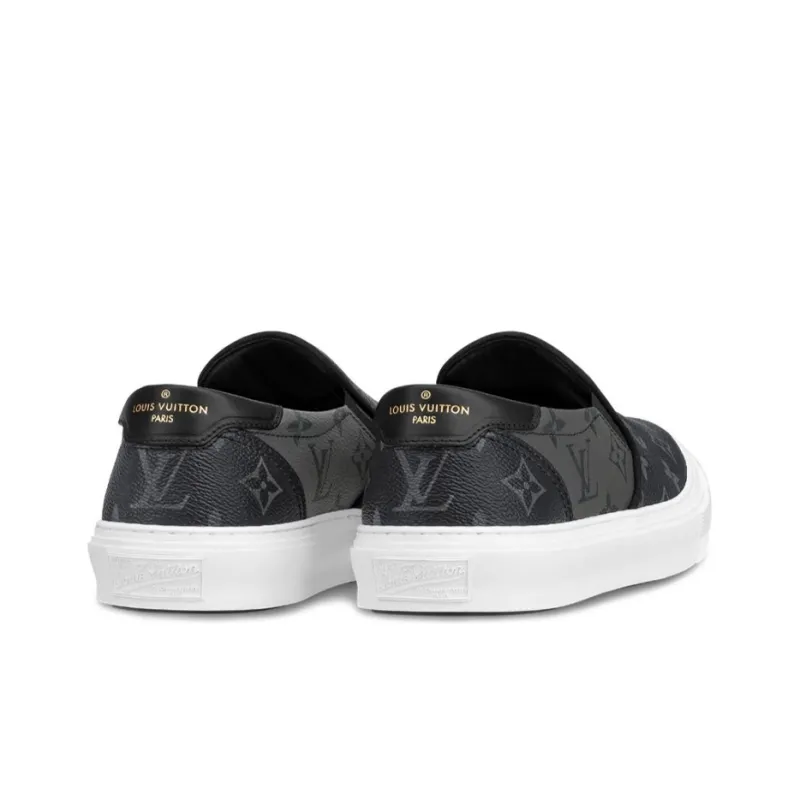 LOUIS VUITTON Trocadero Monogram Eclipse Stylish Skateboarding Shoes Men's Black-2