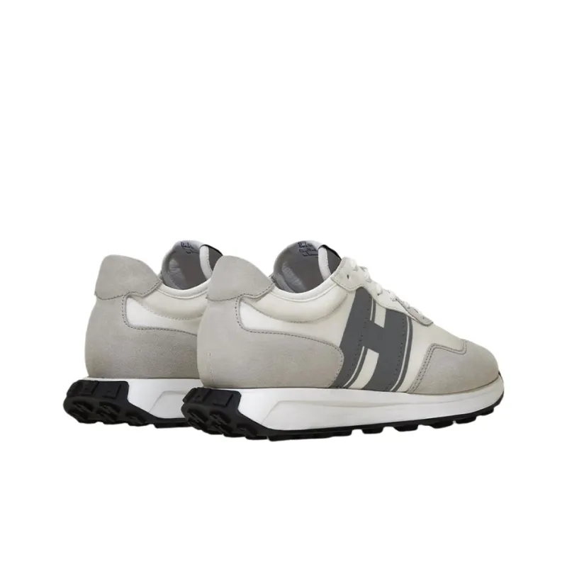 HOGAN H601 Low Top Athletic Shoes Men's White Gray-2