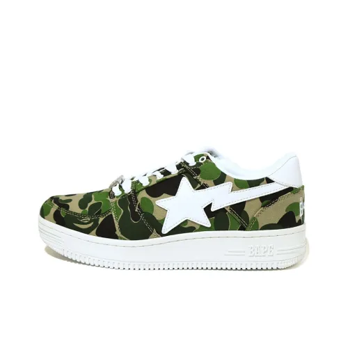 A BATHING APE ABC Camo Bape Sta Low Top Stylish Skateboarding Shoes Men's Green Camouflage