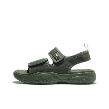 FILA Thick Sole Velcro Green Korean Version Unisex Sandals