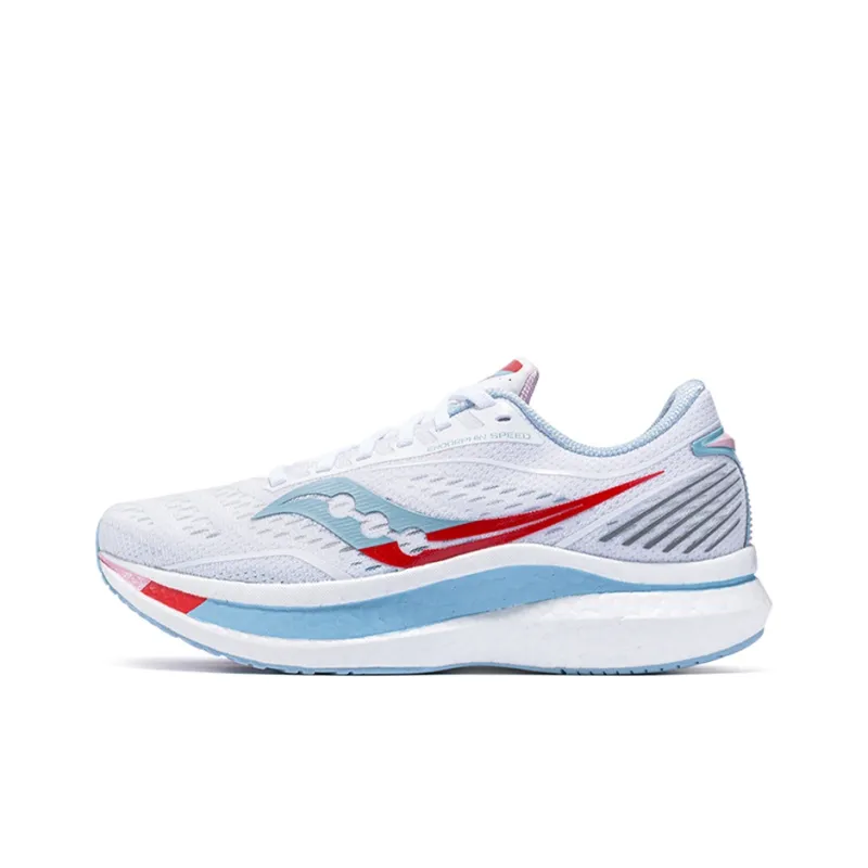 Saucony Endorphin Speed 1 Cushioning Anti Slip Wear Resistant Breathability Low Top Running Shoes Women's White Pink-0