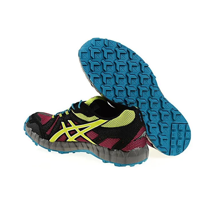 Asics Cushioning Wear-Resistant Low-Top Running Shoes Women's Black Yellow-2