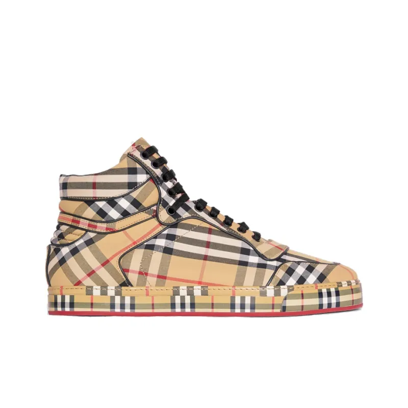 Burberry Vintage High Top Skateboard Shoes Men's-1