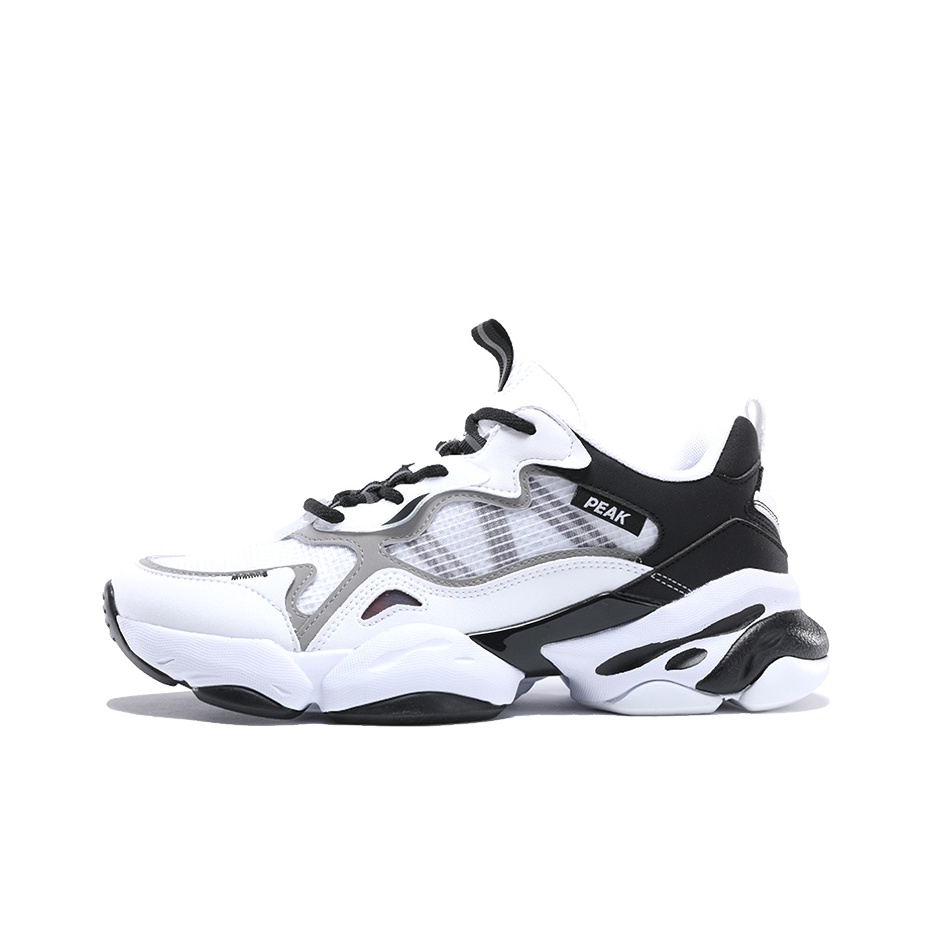 PEAK Running Shoes Men Low-Top Black/Paloma Gray US M 7 - POIZON