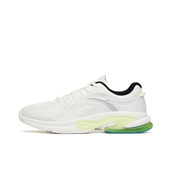 Anta Cushioned Slip-Resistant Abrasion-Resistant Breathable Low-Top Running Shoes Men's White Gray Green