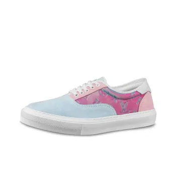 LOUIS VUITTON Trocadero Low Top Stylish Skateboarding Shoes Men's Blue Pink