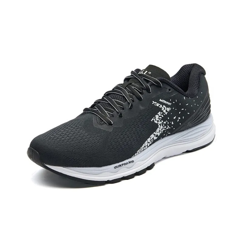 361° Cushioning Breathable Wear Resistant Slip Resistant Low Top Running Shoes Men's Carbon Black And White-1