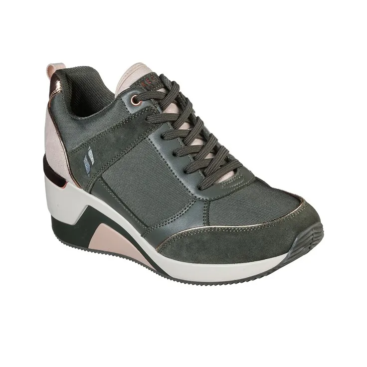 Skechers Million High Running Shoes Women's Mid-Top Olive Green-2