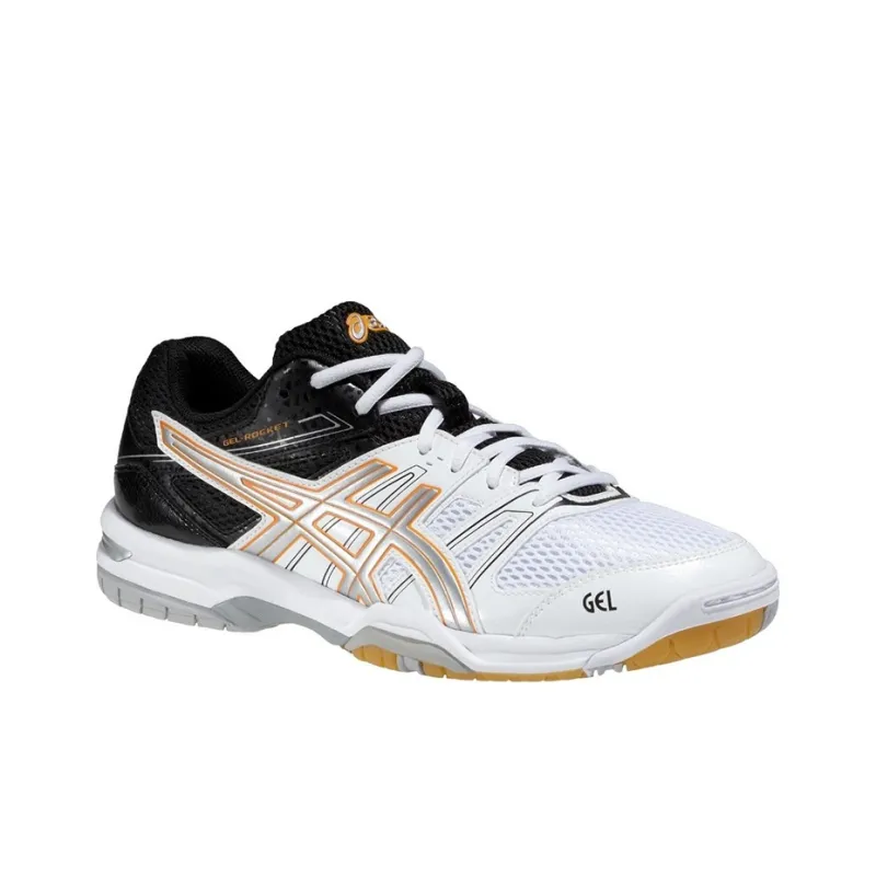 Asics Gel-Rocket 7 Wear-Resistant Low-Top Running Shoes Men's White Black-2