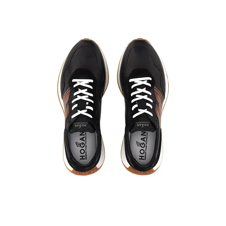 HOGAN H601 Abrasion Resistant Low Top Casual Shoes Men's Black-4
