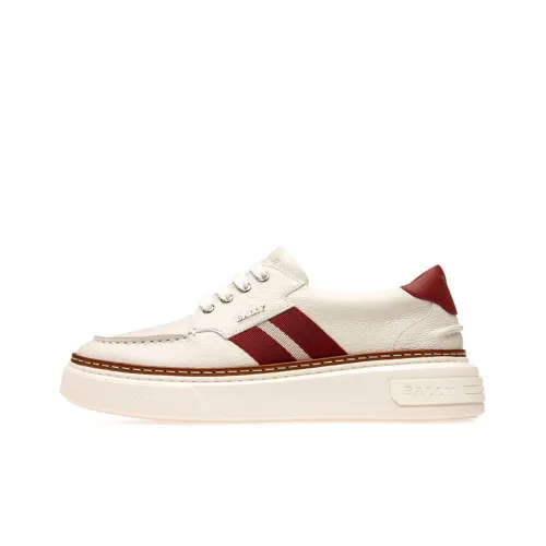 BALLY Skateboard Shoes Men Low-Top White/Red