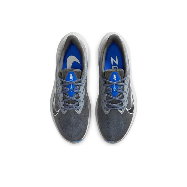Nike Zoom Winflo 7 Cushioning Anti-Slip And Wear-Resistant Low-Top Casual Running Shoes Men's Gray Blue-3