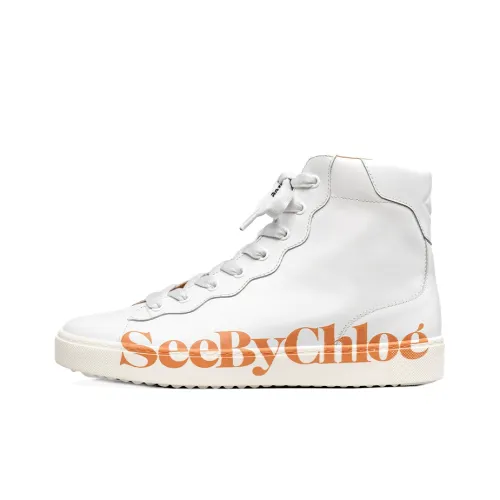 Chloé Skateboard Shoes Women's High-Top White/Orange