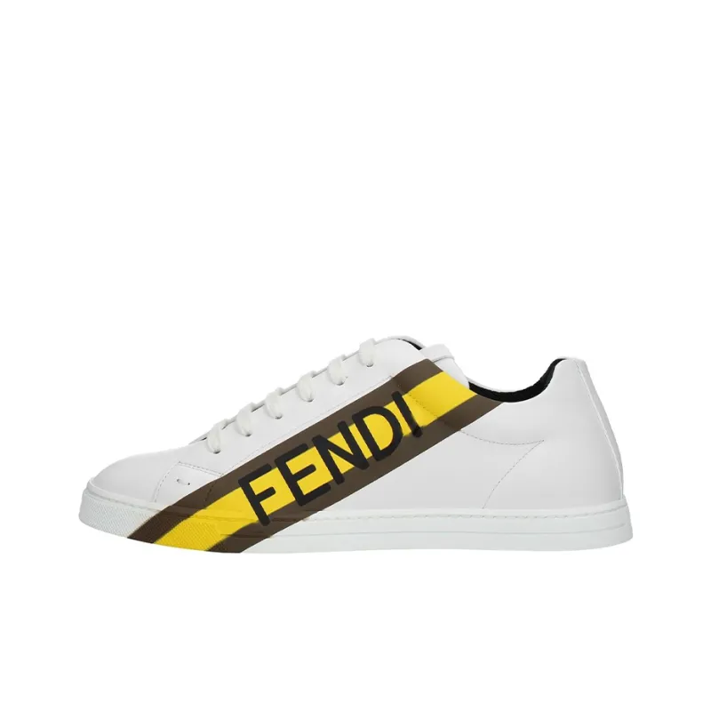 FENDI Leather Sneaker 'FENDI Logo - White Yellow'-0