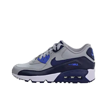 Nike Air Max 90 Cushioning Anti-Slip And Wear-Resistant Low-Top Running Shoes GS Gray Blue