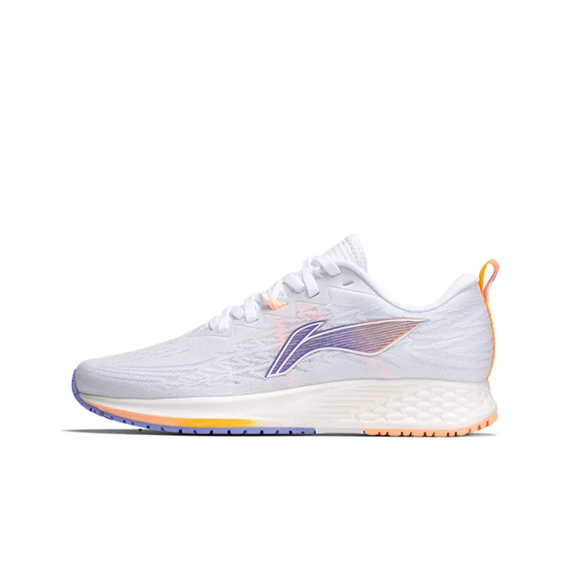 LiNing Red Hare 4 Cushioning Anti Slip And Wear Resistant Low Top Light Foam Running Shoes Women's White Orange-0